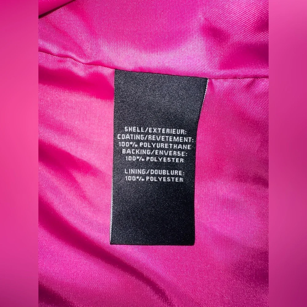 7 for All Mankind Pink Vegan Leather Cropped Moto Jacket